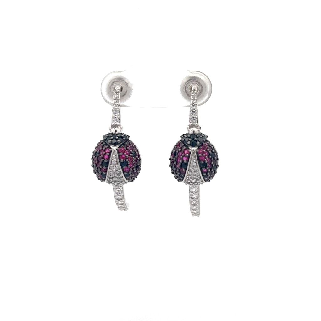 The Lady Bug Half Hoop Earrings