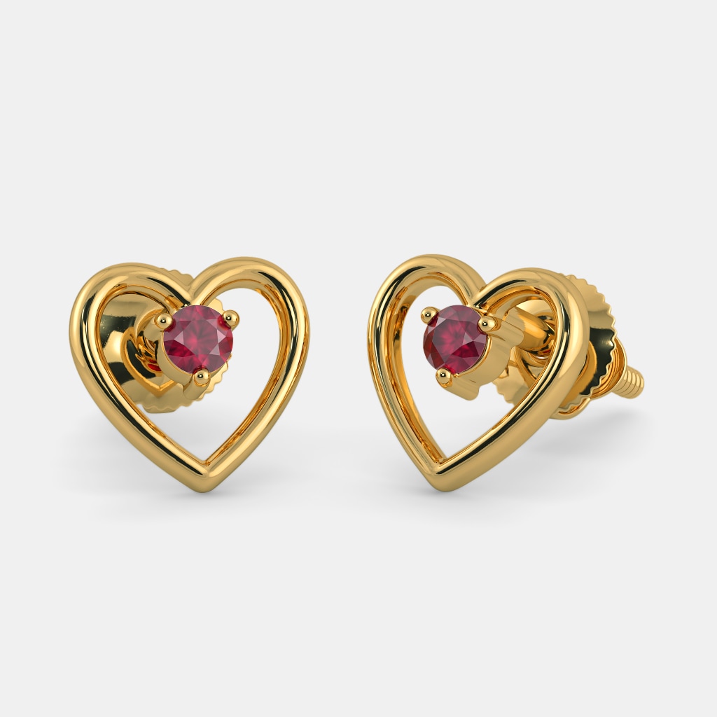 The Red Heart Earrings for Kids