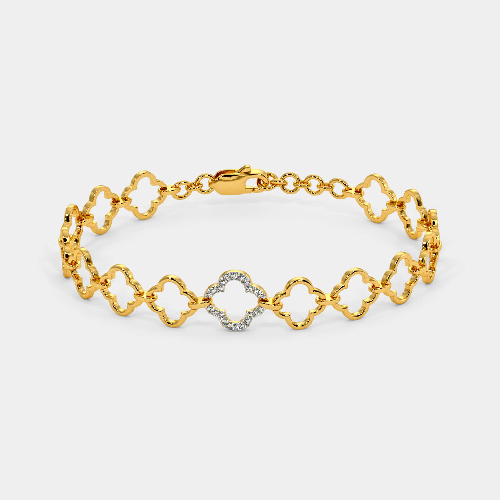 Premium Photo | A bracelet with a gold and white flower design.