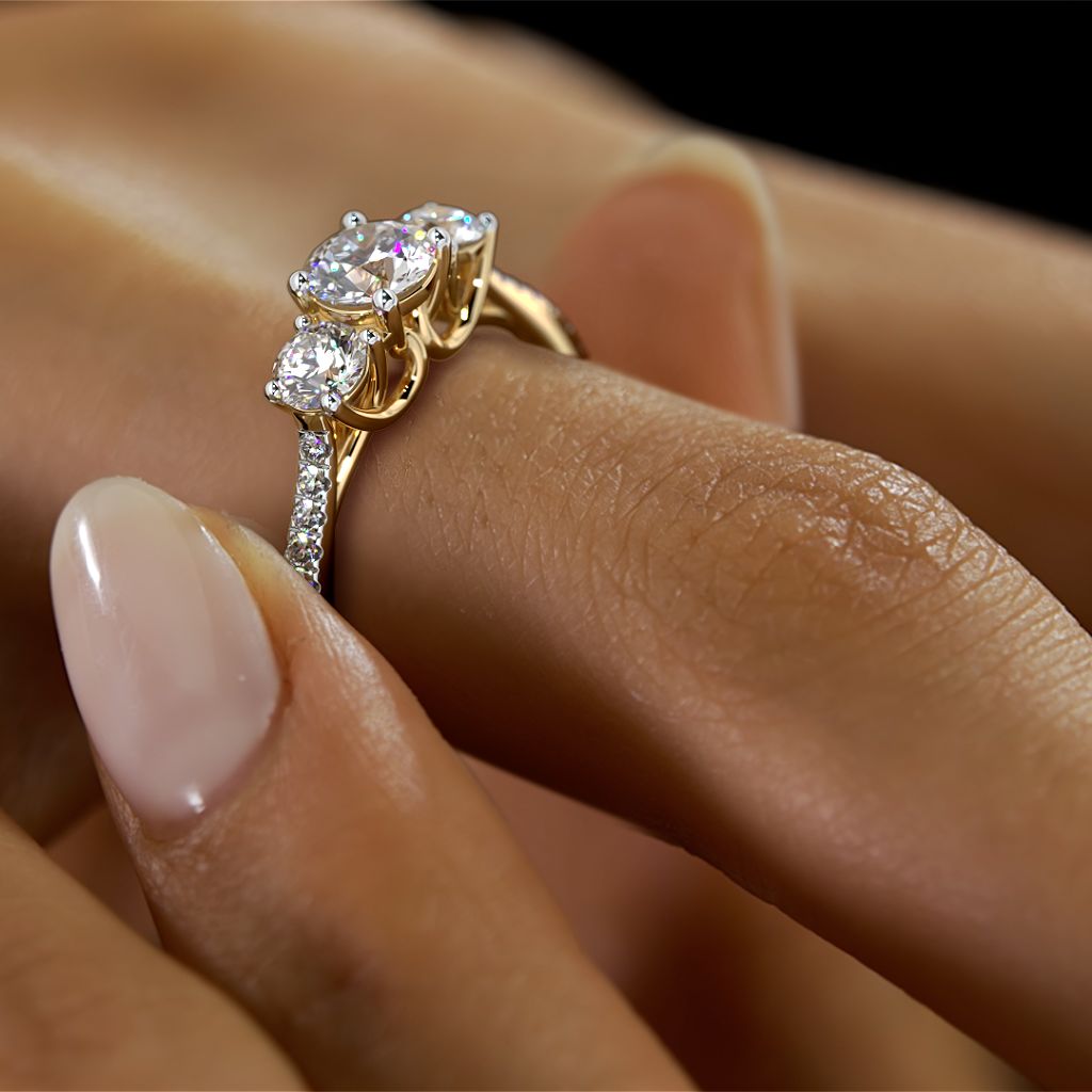 The Joel Three Stone Solitaire Ring BlueStone