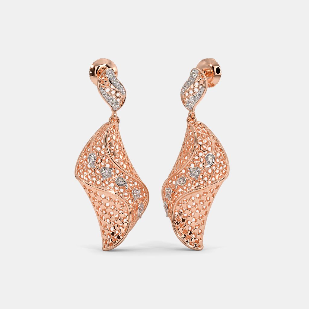 OOMPH Earrings  Buy OOMPH 18K Rose Gold Plated Floral Zircon Studded Stud  Earrings Online  Nykaa Fashion