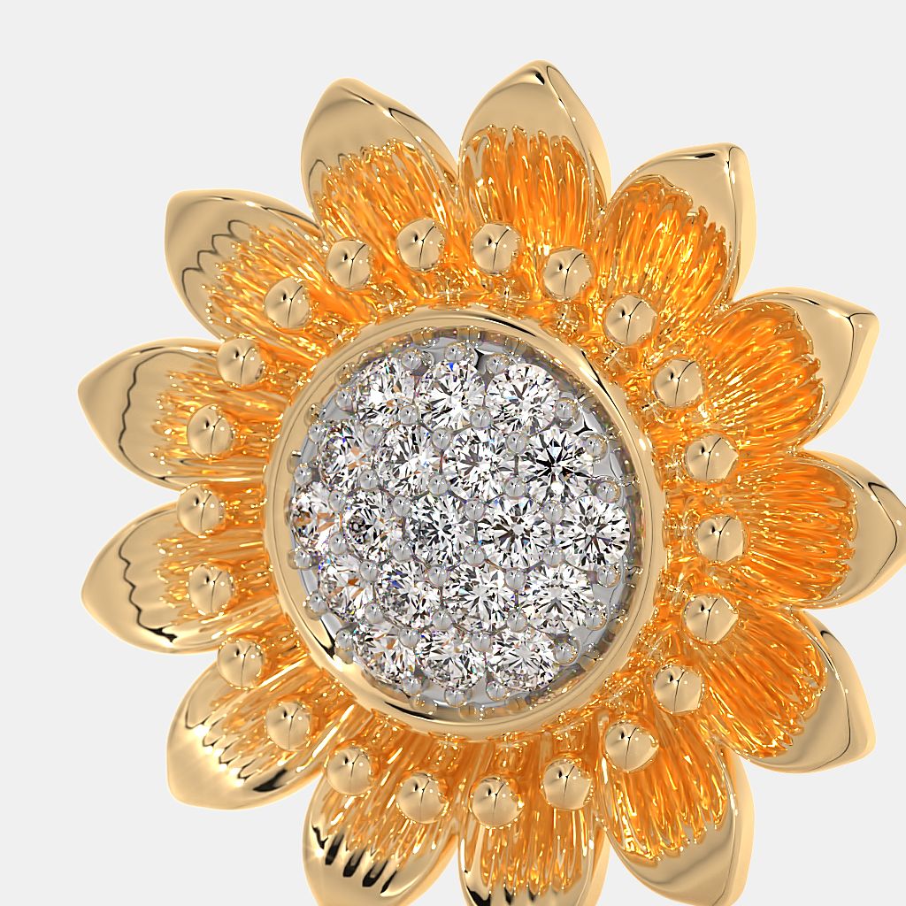 Diamond sunflower earrings shop