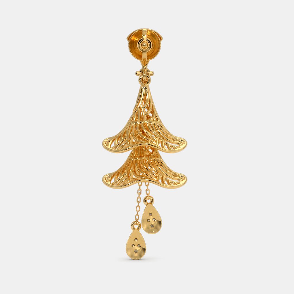 Jhumka Earrings Tanishq Gold Ear Studs With Price Tanishq 22KT