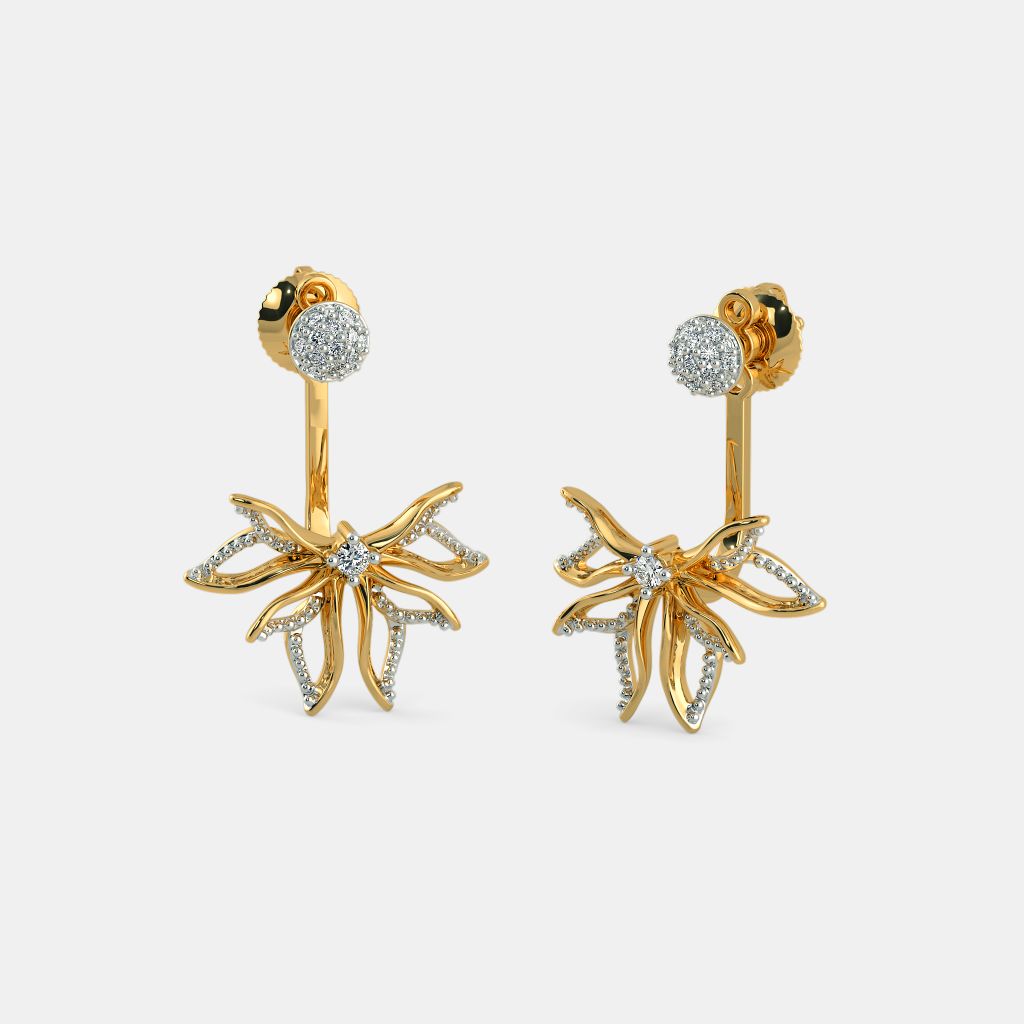 Jacket earrings gold on sale