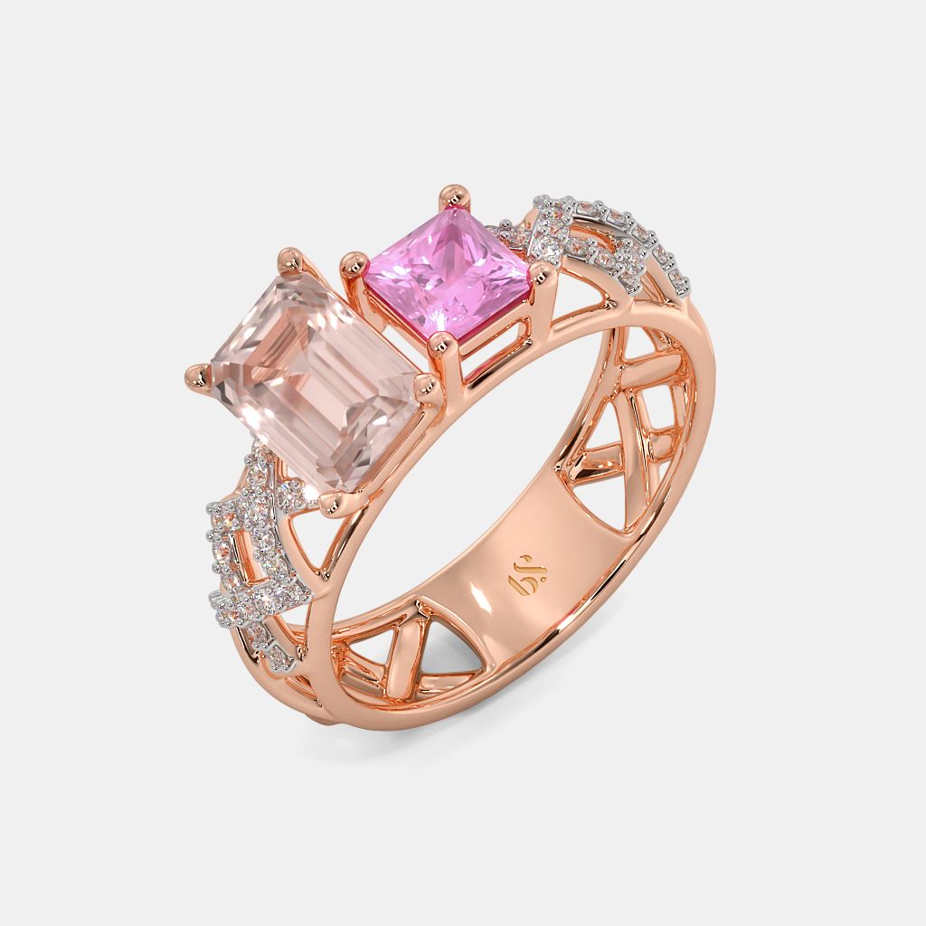 Synthetic morganite sale ring