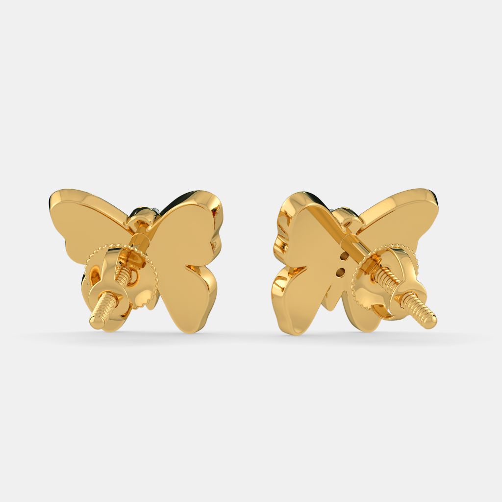 Gold butterfly earrings for clearance child