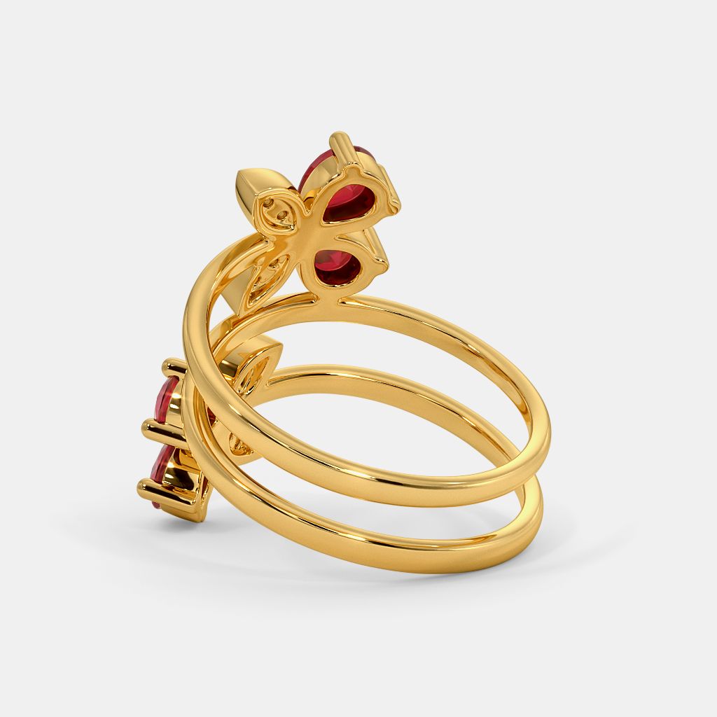 Fancy Spiral Gold Ring Designs TANISHQ Wondrous Spiral 22KT Gold