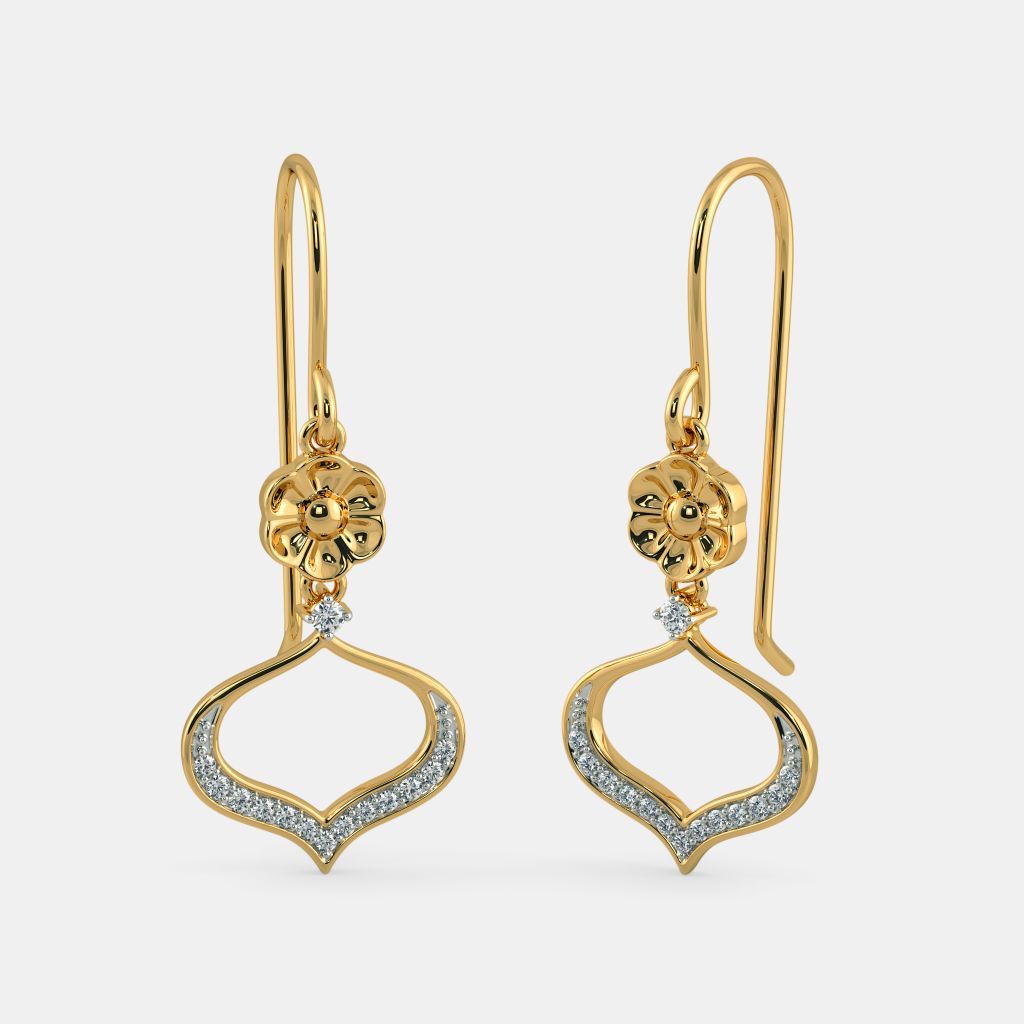 14k Gold 925Silver Royal Diamond Earrings Designer