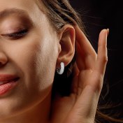 The Pave Pulse Huggie Earrings - thumb 2