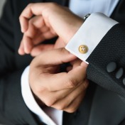 The Ethereal Horizon Solitaire Cufflinks - thumb 2