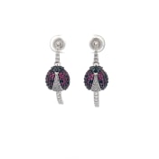 The Lady Bug Half Hoop Earrings - thumb 1