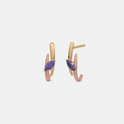 The Seren Marquise J Hoop Earrings