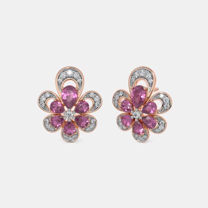 The Crimson Bloom Stud Earrings