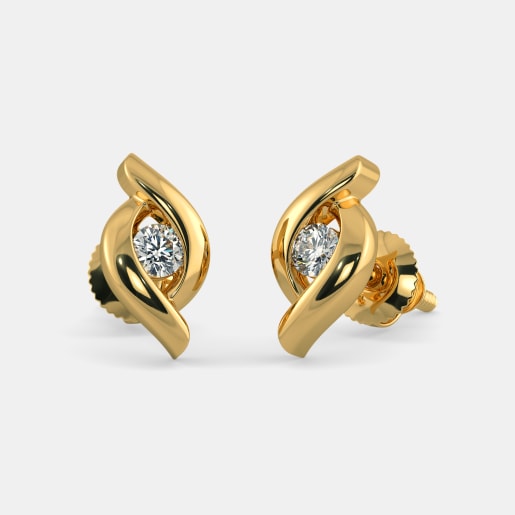 one stone earrings gold