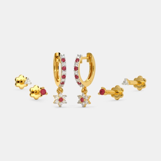 The Tamsin Multi Pierced Huggie Earrings