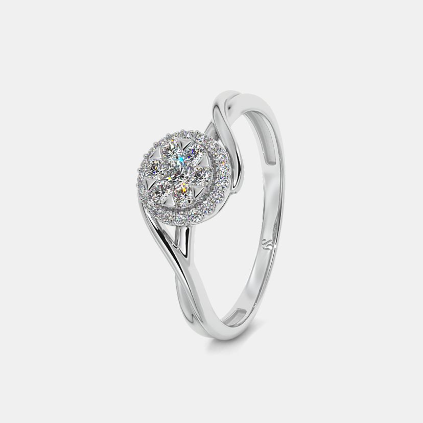 18kt Hand Made White Gold Diamond Wedding Solitaire Ring-gemektower.com.vn