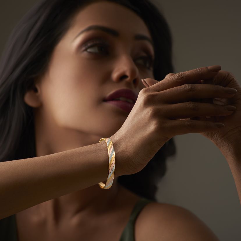 The Gleamora Textured Round Bangle - image 3