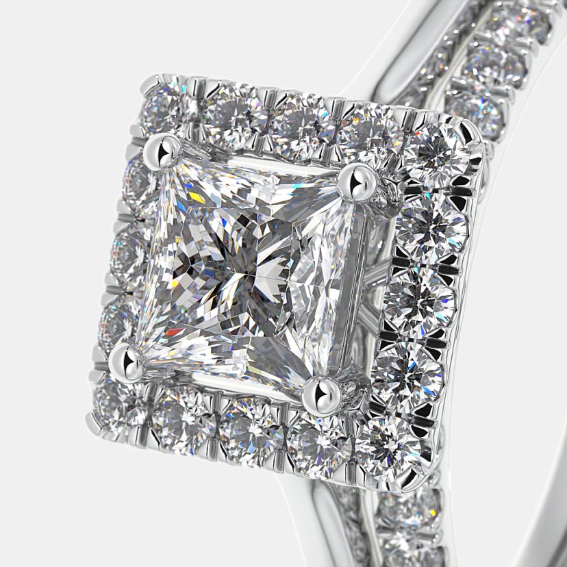 The Senna Halo Bridal Ring Set - image 5
