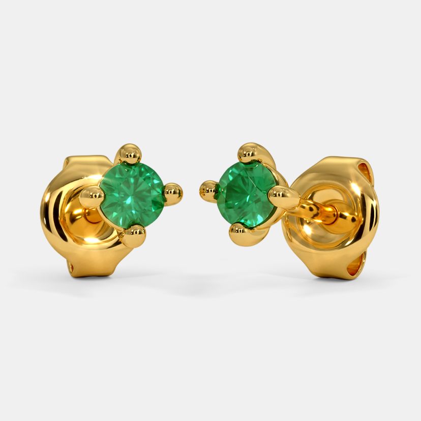 Bespoke Design Jewellery: Green Emerald Cut Diamond Earring - Rachel P  Jewels