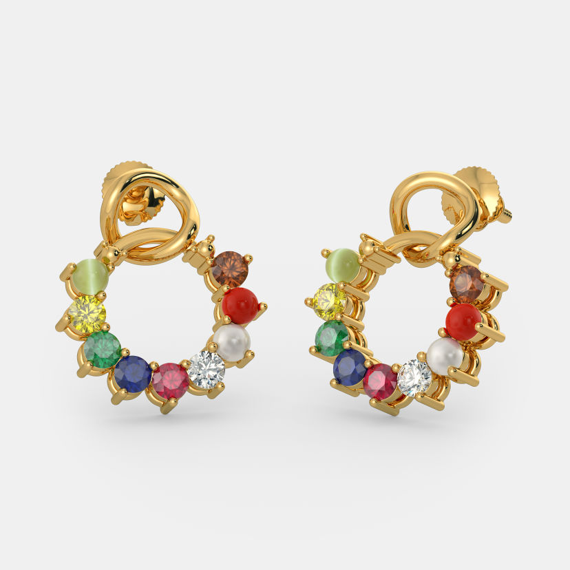 Buy Navaratna Earrings Online BlueStone India s 1 Online