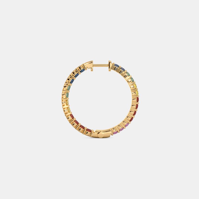The Elate Multi Sapphire Hoop Earrings - image 7