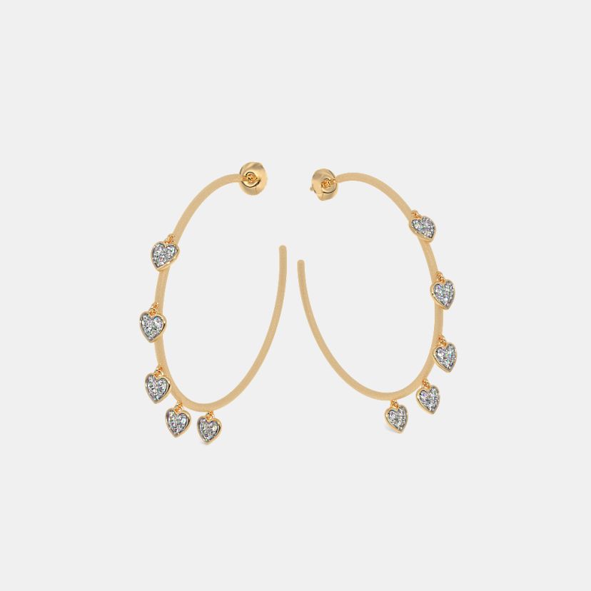The Dancy Hearts Dangle Hoop Earrings - image 5