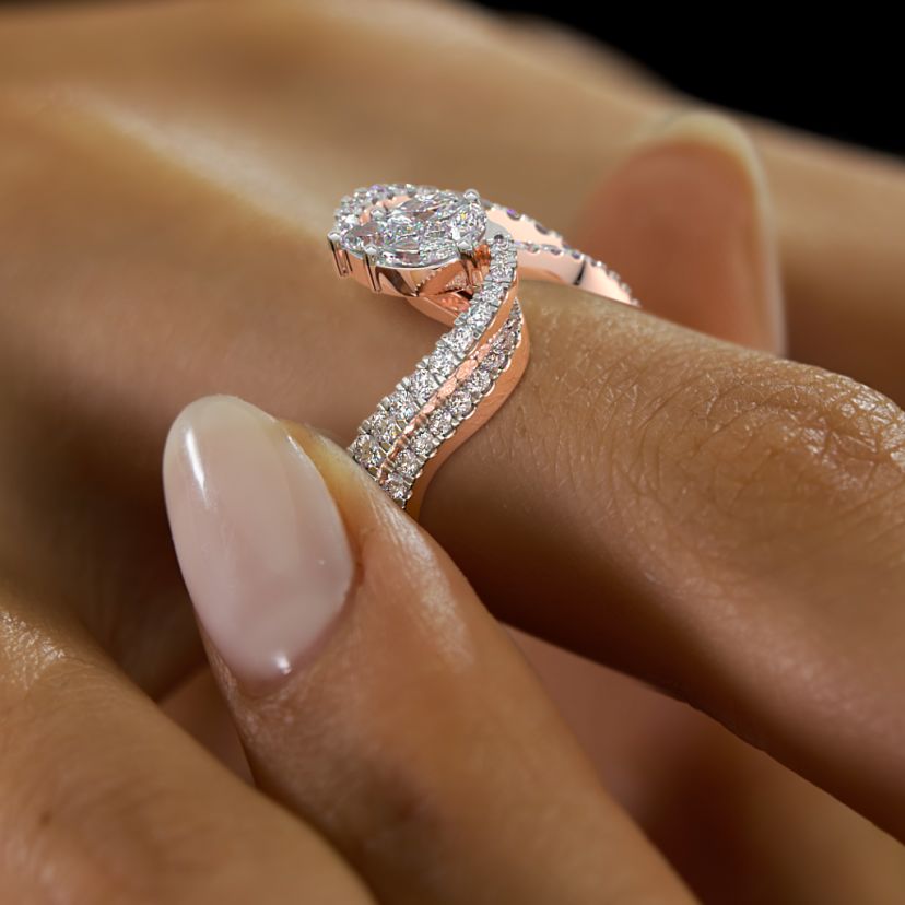 The Abstrackpear Bridal Ring Set - image 6