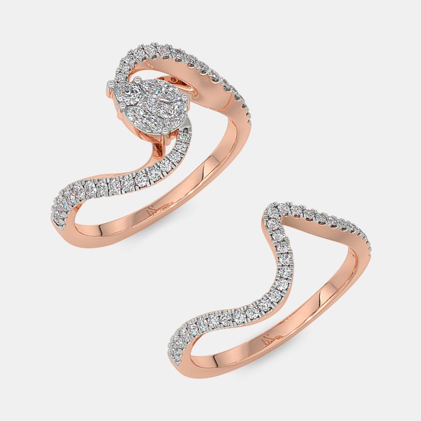 The Abstrackpear Bridal Ring Set - image 7