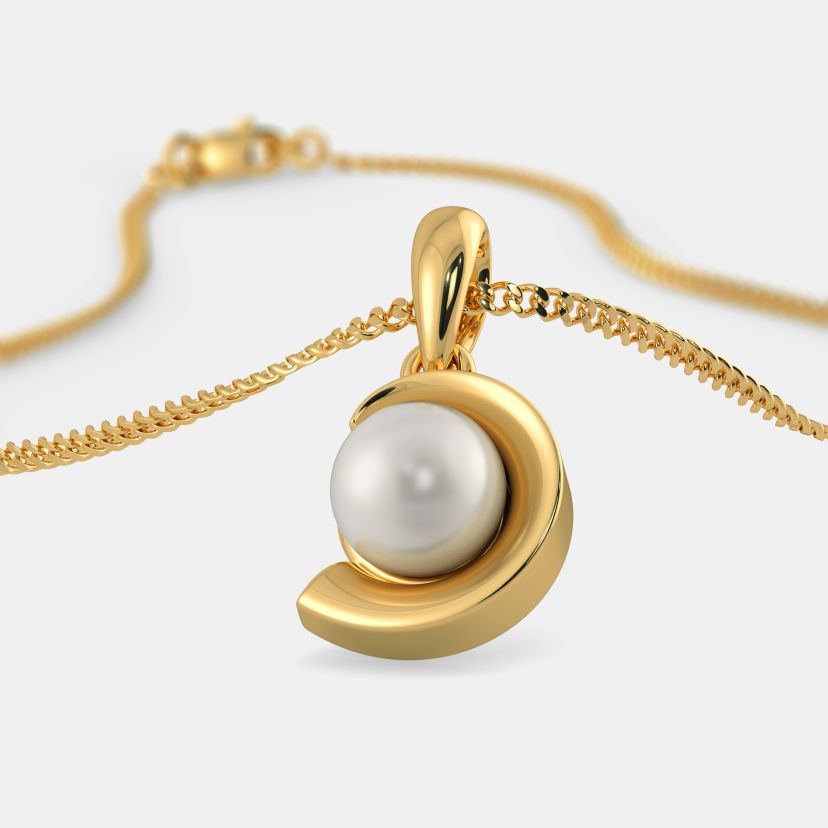 Pearl pendant shop gold