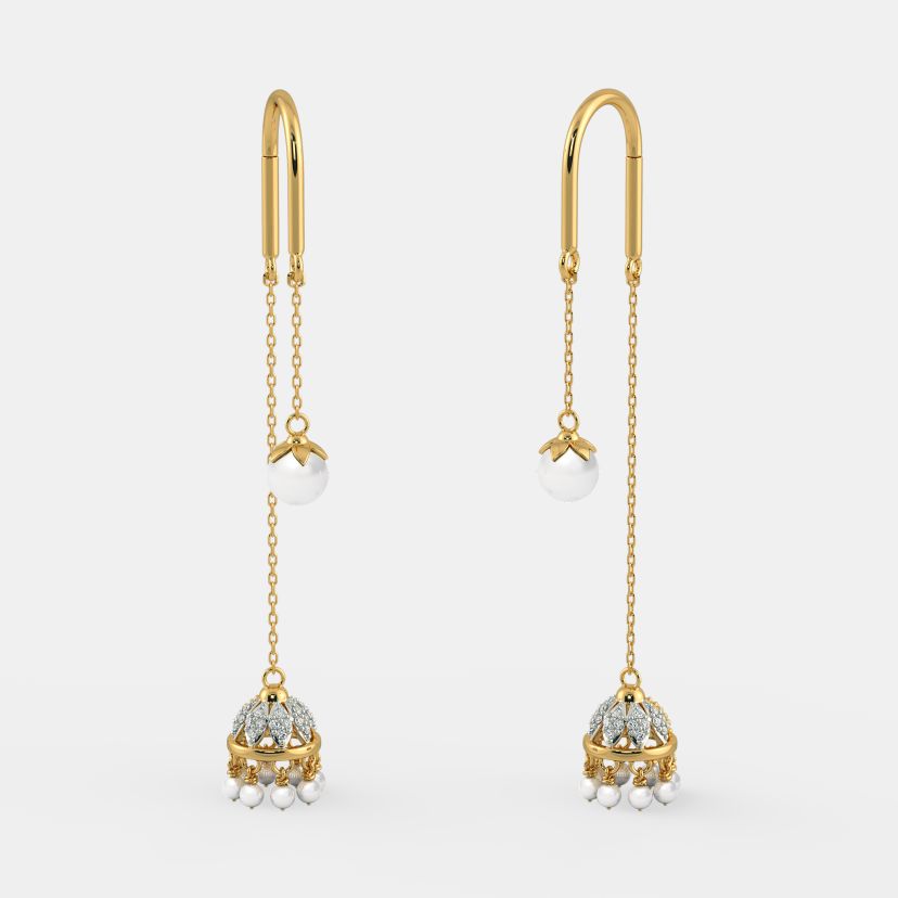 Light Weight Kan Ka Sui Dhaaga Dikhaiye Buy Gold Chain Earrings
