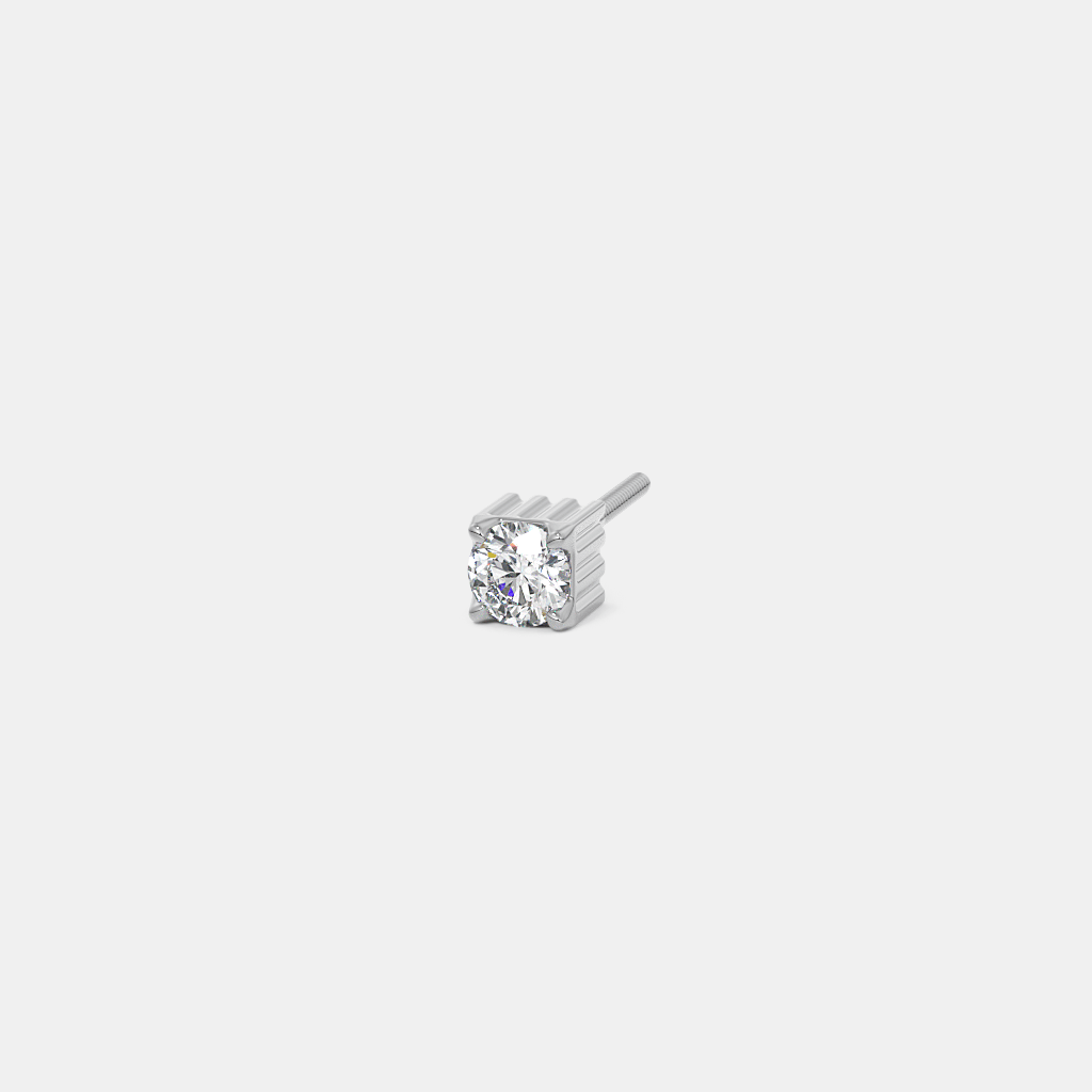 The Platinum Cube Solitaire Stud For Him