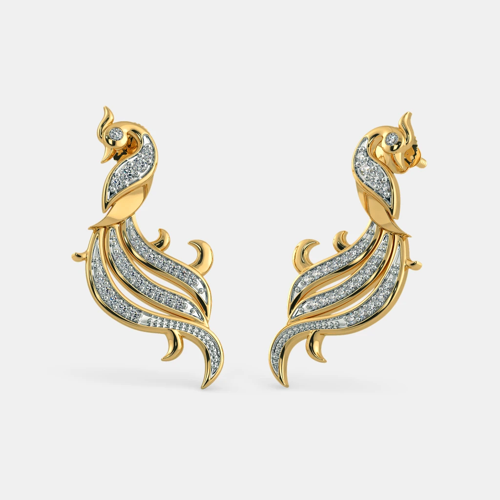 The Twirling Feather Earrings | BlueStone.com