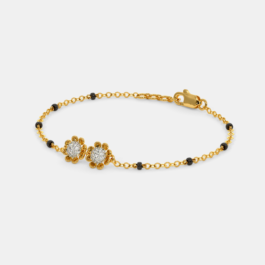 The Duo Floral Mangalsutra Bracelet | BlueStone.com