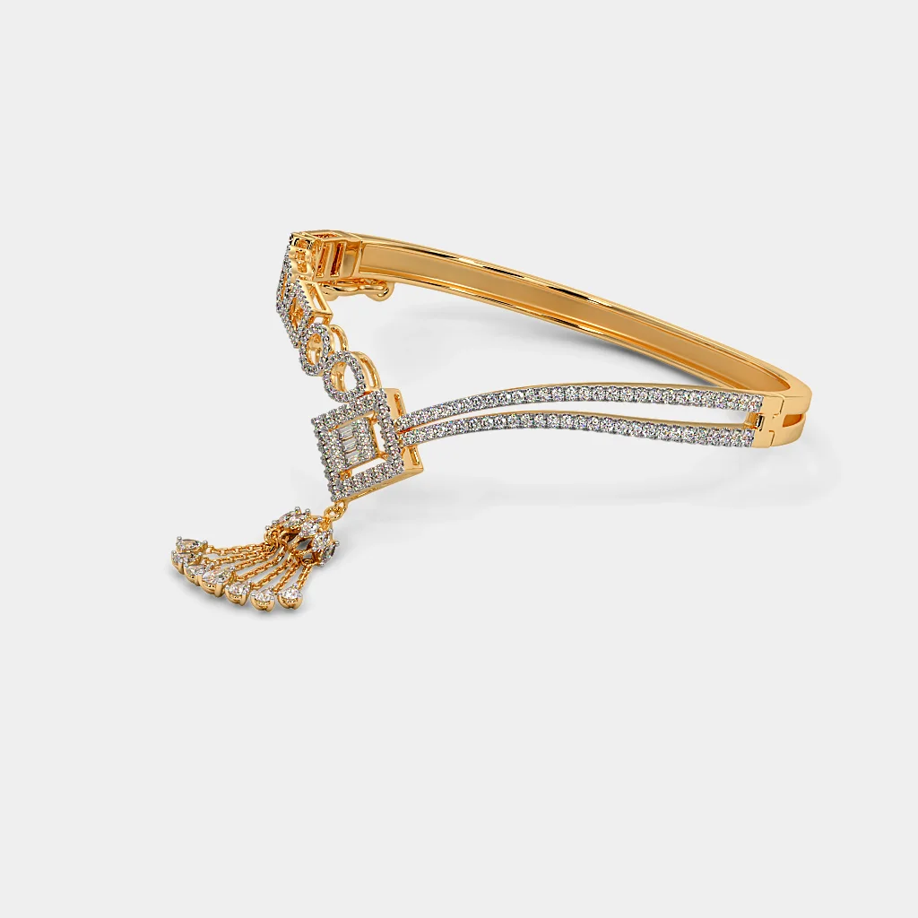 The Gilded Whishpers Oval Bangle | BlueStone.com