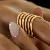 The Golden Strata Chevron Ring - thumb 5